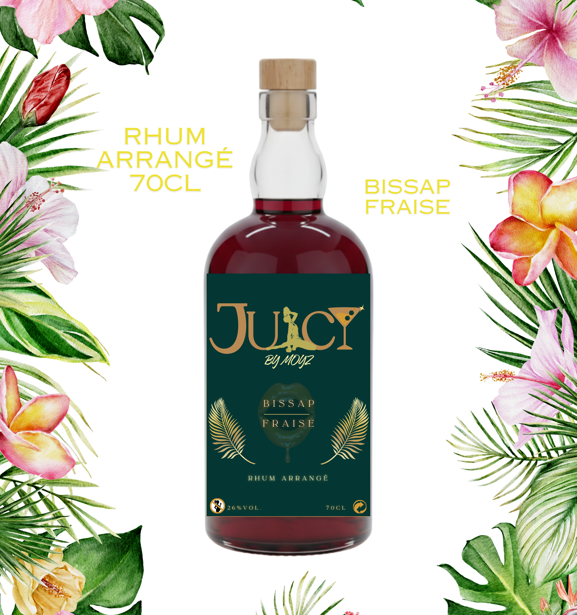 Rhum Arrangé Bissap Fraise 70cl